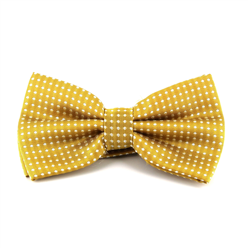 Champagne Bow Tie with White Dots