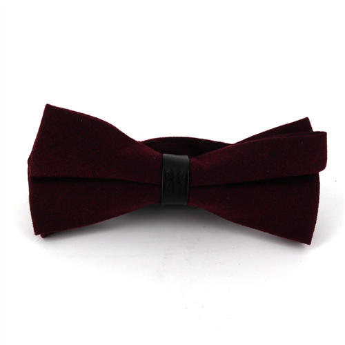 Burgundy Cheviot Bow Tie