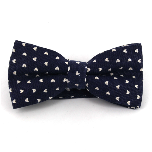Dark Blue Hearts Bow Tie