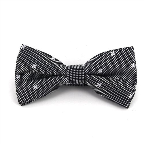 Black Crosses and Dots Bow Tie