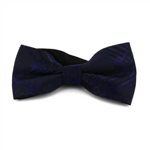 Dark Blue Checkered Bow Tie
