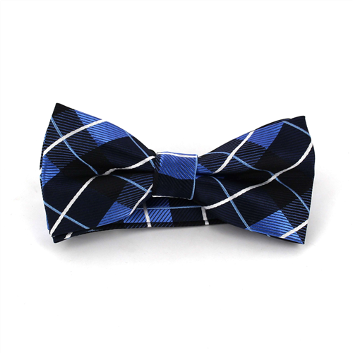 Blue Checkered Bow Tie