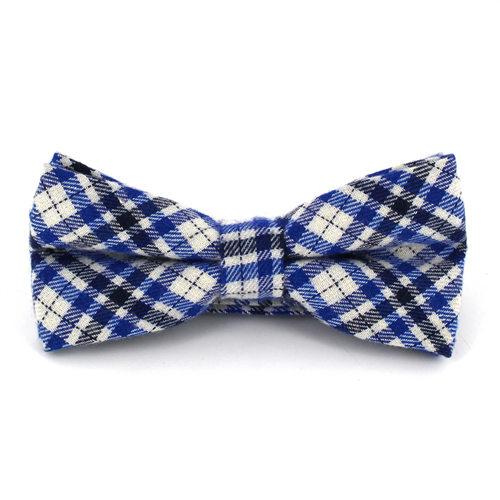 White, Blue, and Black Checkered Bow Tie