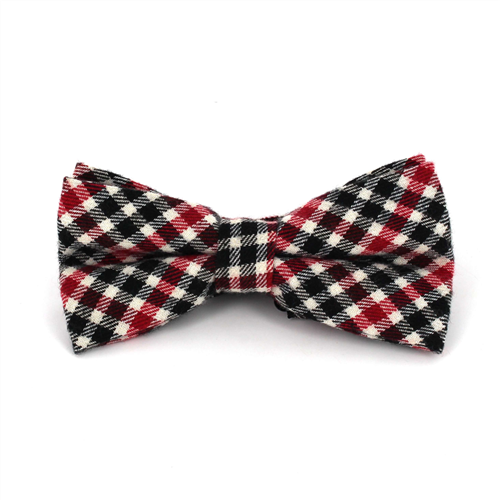 White, Red, and Black Checkered Bow Tie