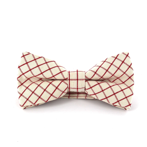 White and Red Checkered Bow Tie