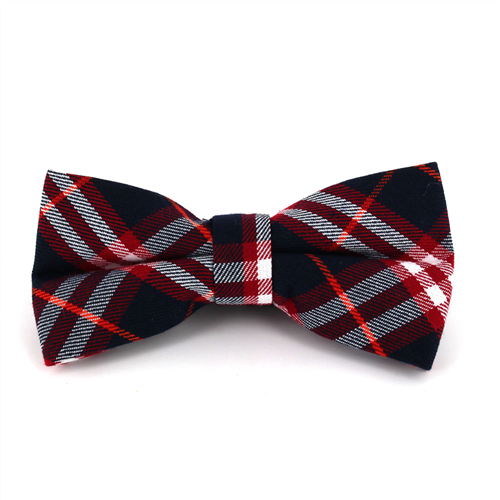 Dark Blue Tartan Bow Tie