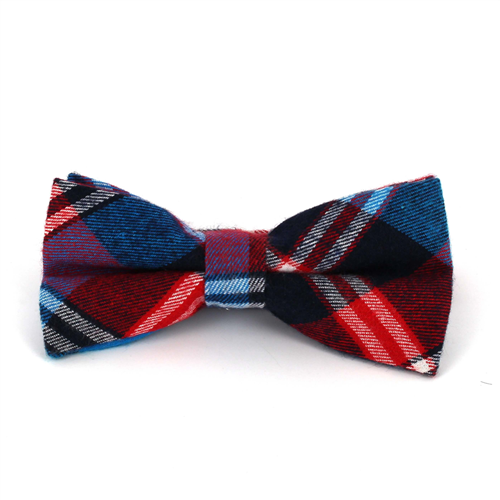 Blue and Red Tartan Bow Tie
