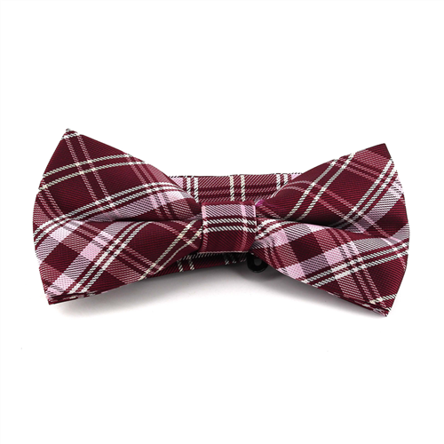 Maroon and Pink Tartan Bow Tie