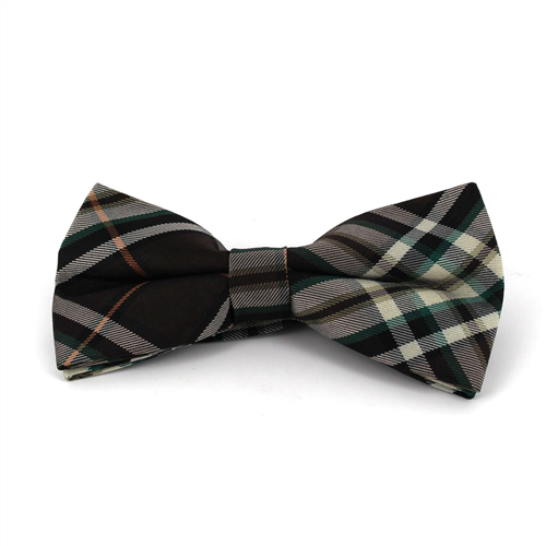 Tartan Plaid Bow Tie in Brown and Green