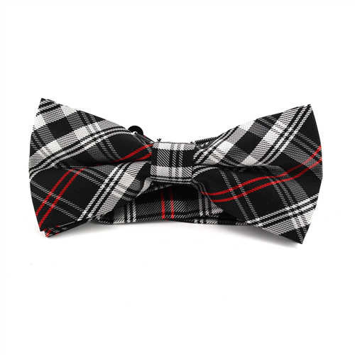 Black and White Tartan Bow Tie