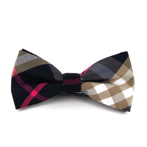 Black and Brown Tartan Bow Tie