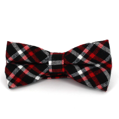 Black and Red Tartan Bow Tie
