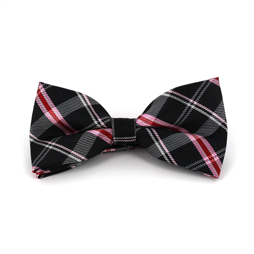 Black and Pink Tartan Bow Tie