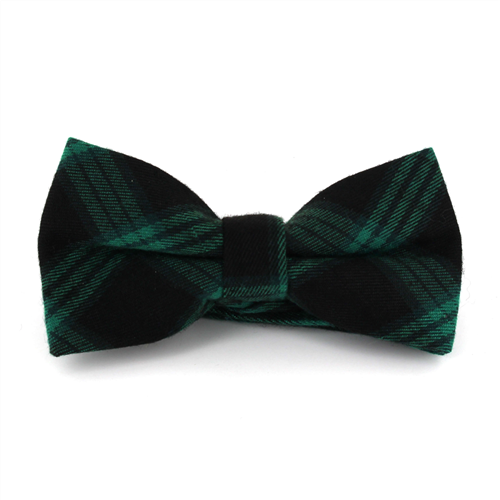 Green and Black Tartan Bow Tie
