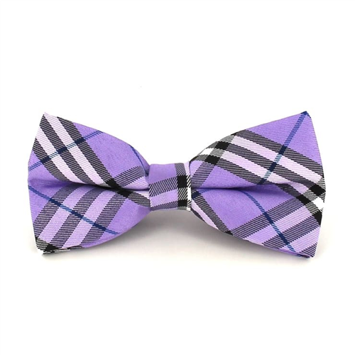 Violet Tartan Bow Tie