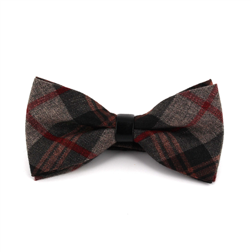 Tartan Plaid and Leather Bow Tie