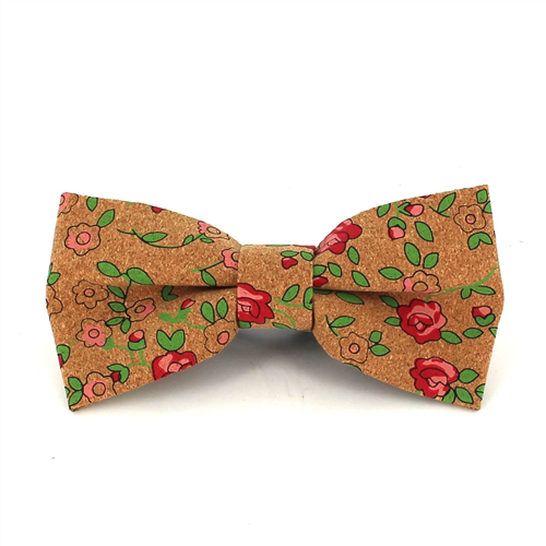 Floral Print Cork Bow Tie