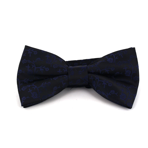 Dark Blue Floral Bow Tie
