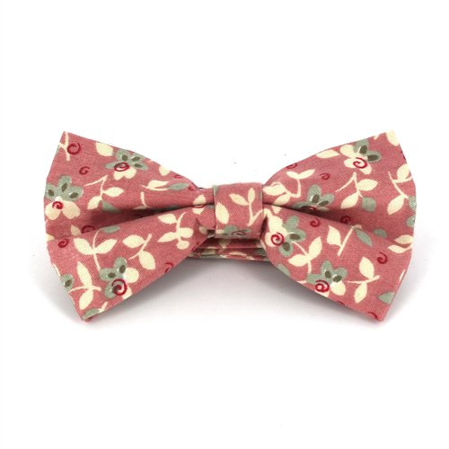 Pink Floral Bow Tie