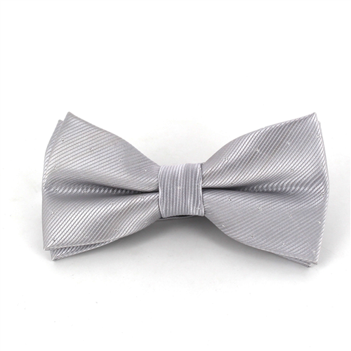 Silver Grey Bow Tie with Shimmering Dots