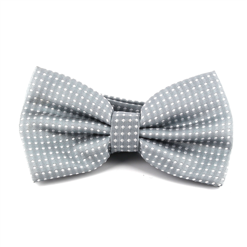 Grey Bow Tie with White Dots