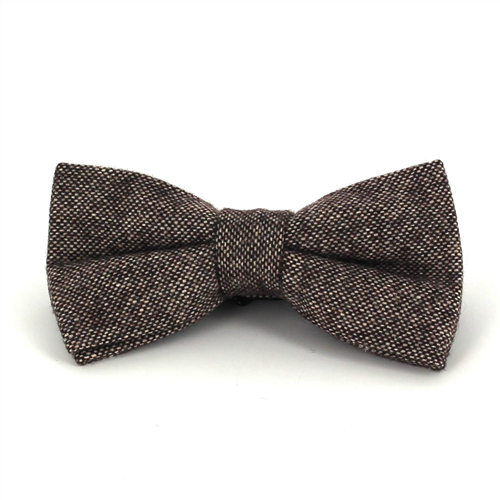 Dark Brown Speckled Wool Bow Tie