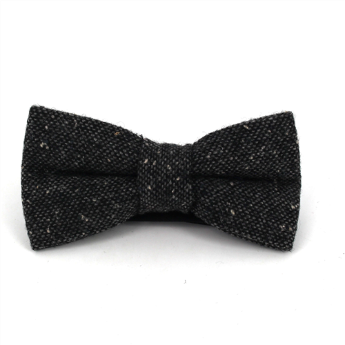 Black Marled Wool Bow Tie