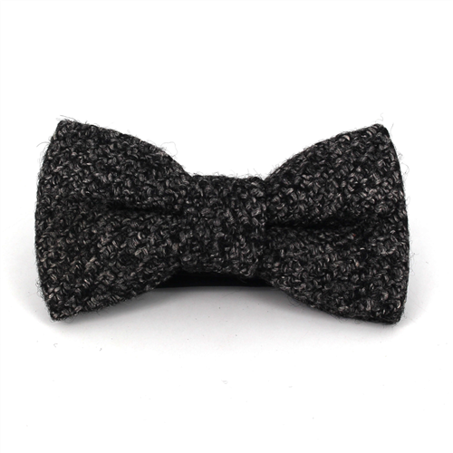 Black Speckled Wool Bow Tie