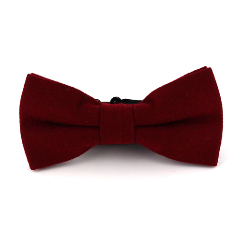 Solid Garnet Wool Bow Tie