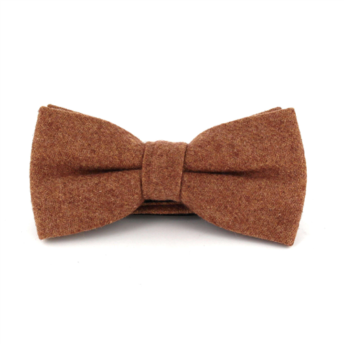 Solid Brown Wool Bow Tie