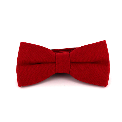 Solid Red Wool Bow Tie