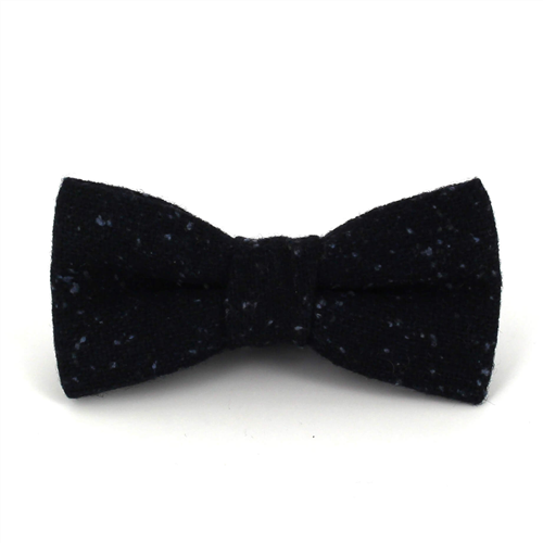 Black Wool Bow Tie with Grey Speckles