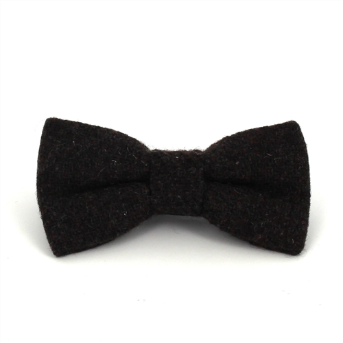 Dark Brown Braided Wool Bow Tie