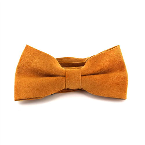 Solid Yellow Suede Bow Tie
