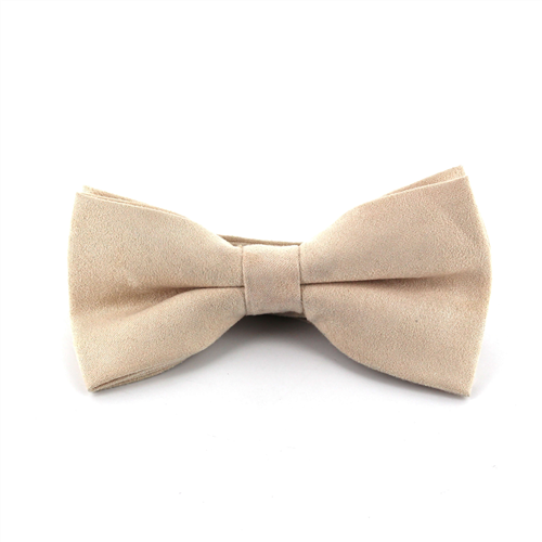 Beige Suede Bow Tie