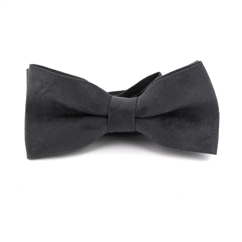 Grey Suede Bow Tie