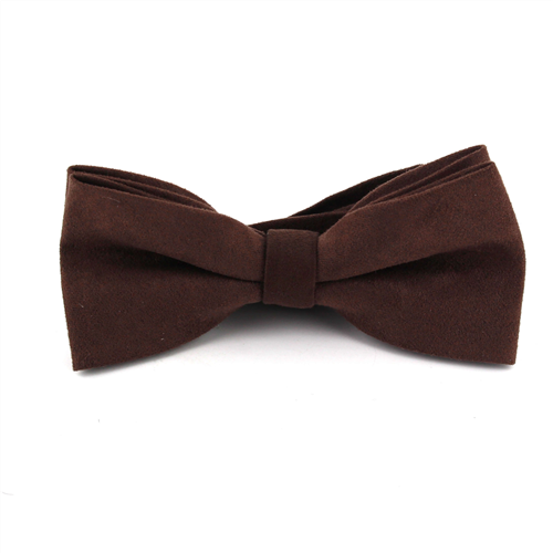 Plain Brown Suede Bow Tie