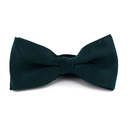 Solid Green Suede Bow Tie