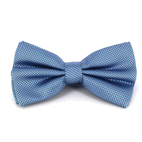 Solid Blue Checkered Bow Tie