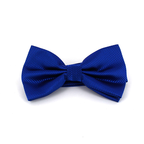 Solid Navy Blue Checkered Bow Tie