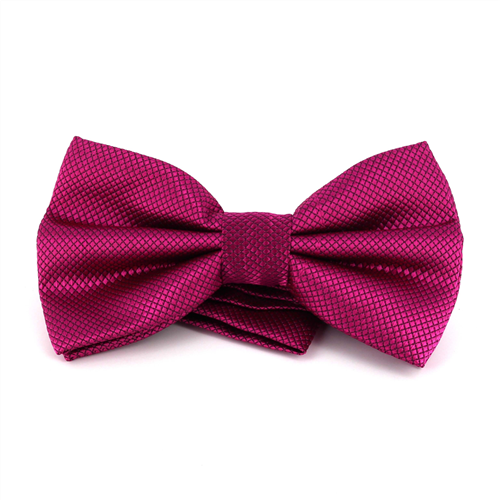 Solid Fuchsia Checkered Bow Tie