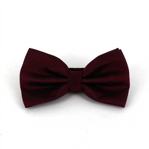 Solid Burgundy Checkered Bow Tie