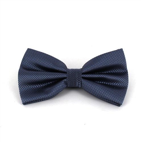 Grey Checkered Solid Bow Tie