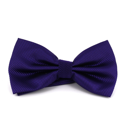 Solid Purple Checkered Bow Tie