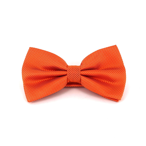 Orange Checkered Solid Bow Tie