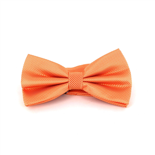 Light Orange Checkered Solid Bow Tie