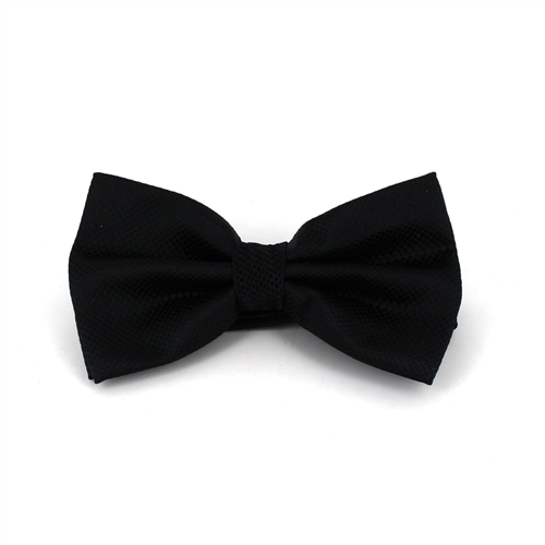 Black Checkered Solid Bow Tie