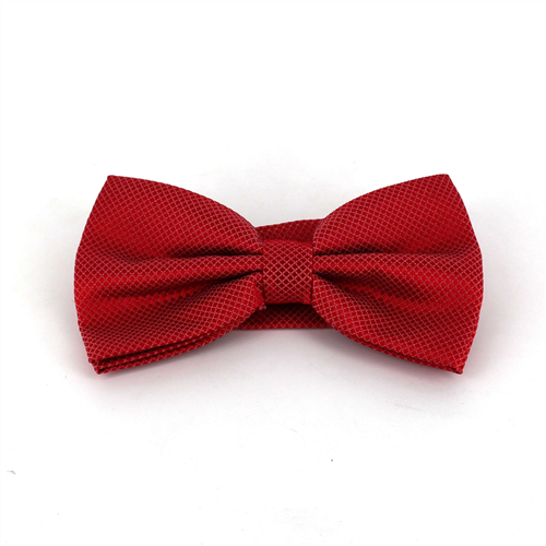 Solid Light Red Checkered Bow Tie