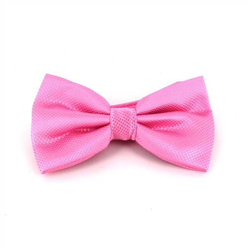 Solid Pink Checkered Bow Tie