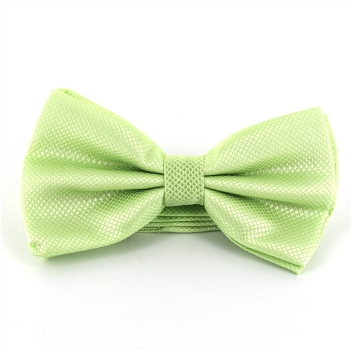 Solid Light Green Checkered Bow Tie